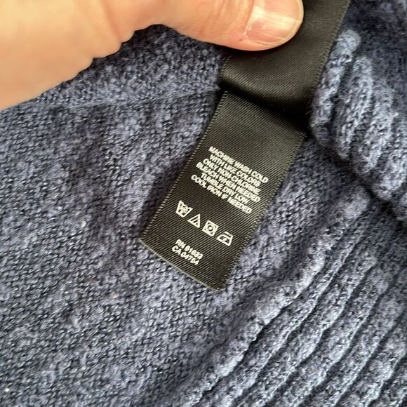 Kenneth Cole New York | Women’s Open Front Shawl Navy Blue Sweater Cardigan - Picture 15 of 16